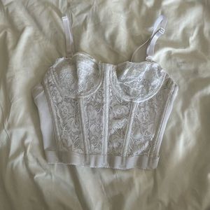 White lace corset top